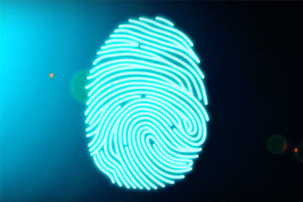 Cartoon blue fingerprint