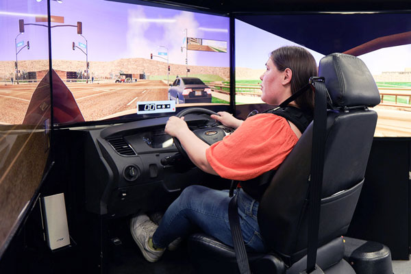 Person in police simulator