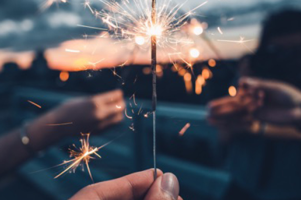 hand holding sparkler