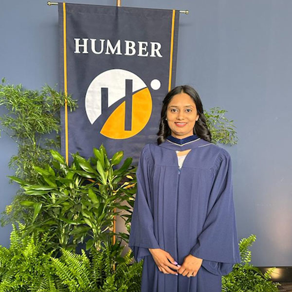 Rina Peshwa in graduation robe