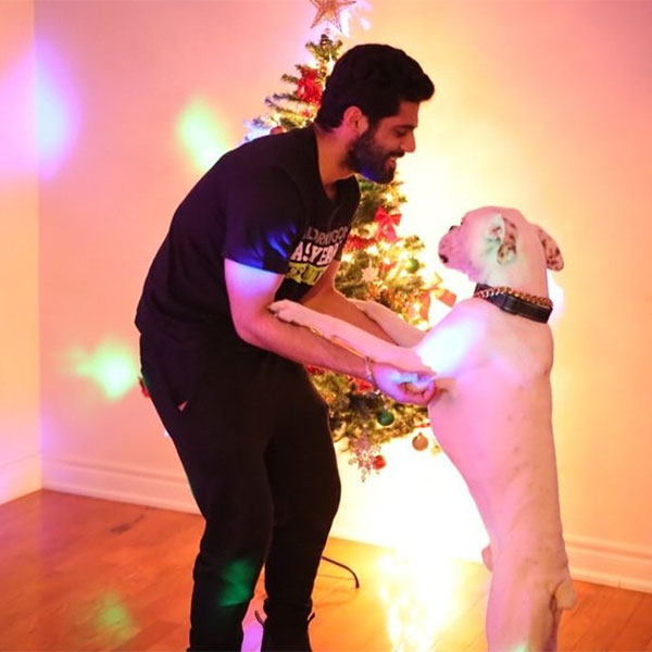 Aryan dancing with his dog