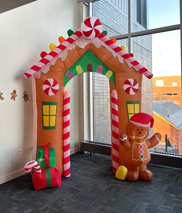 Inflatable gingerbread house