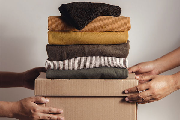 stack of folded clothes