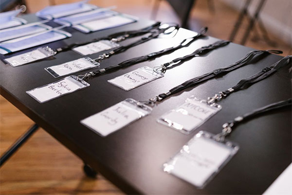 table with name tags