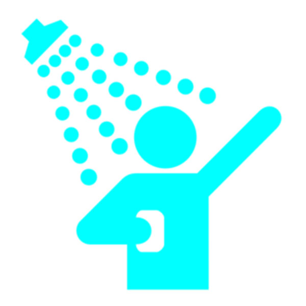 Person showering icon