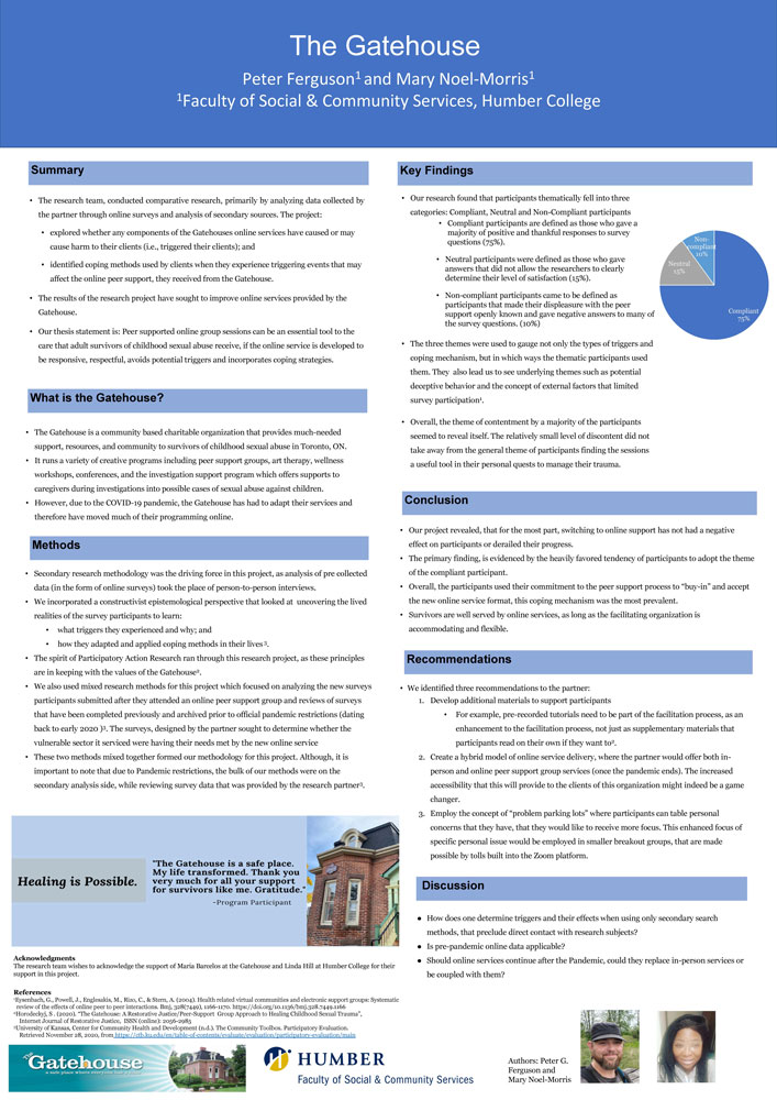 Poster showing a summary of the research report