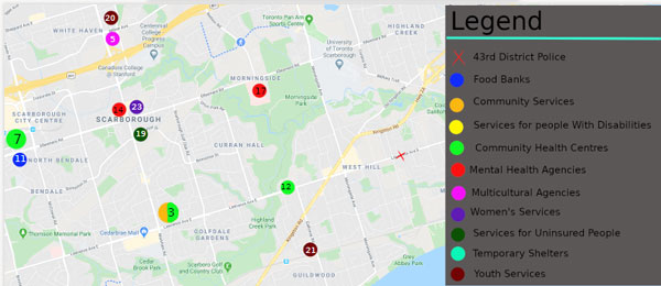 Resources Community Map with Legend